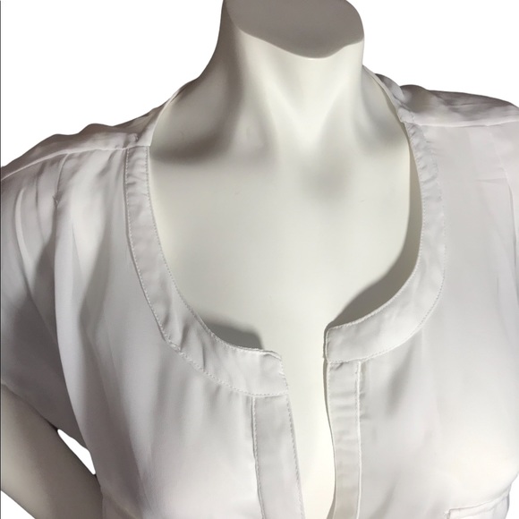 LIVE 4 TRUTH Sheer White Blouse with Gold Tone pocket accents SIZE XL - Picture 3 of 6